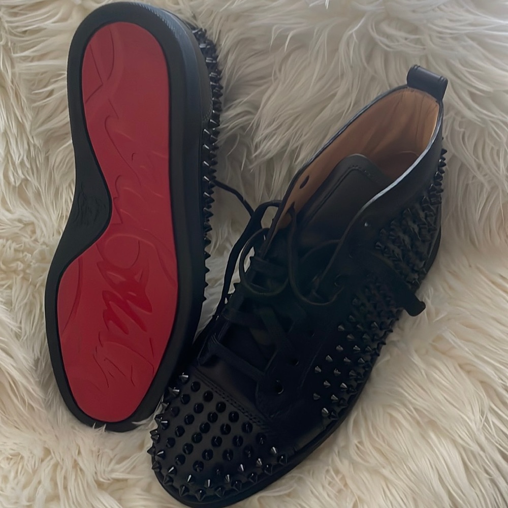 Christian Louboutin Black Spiked Sneakers